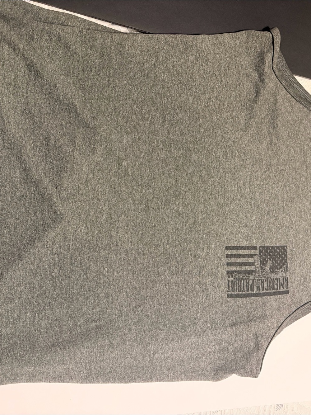 Superdry Grey Tank Top with Subtle Flag Graphic